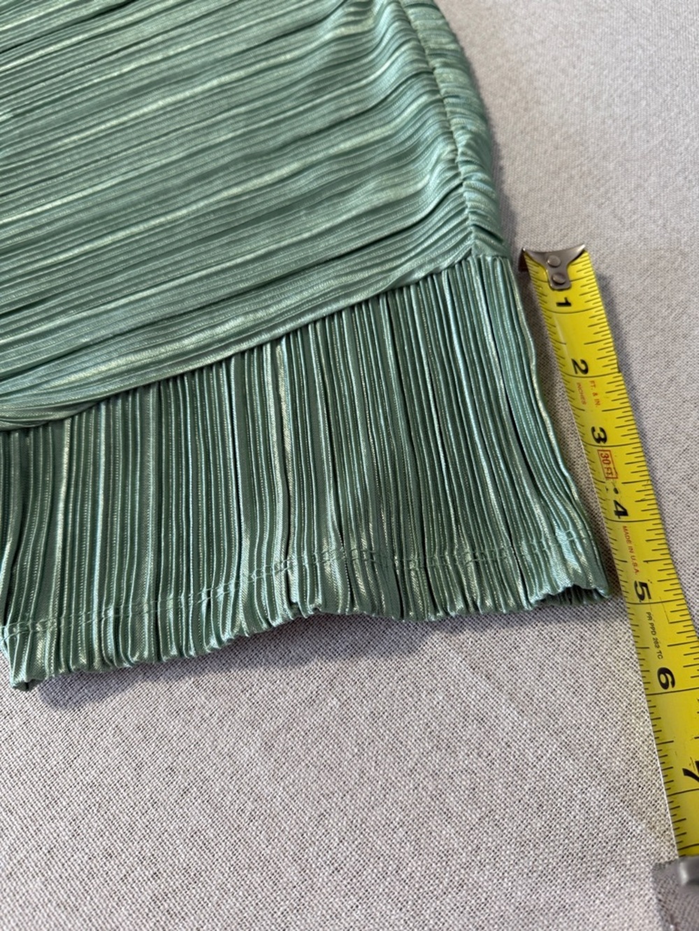 Marc New York Pleated Short-Sleeve Top in Moss Green SZXL - Picture 11 of 16